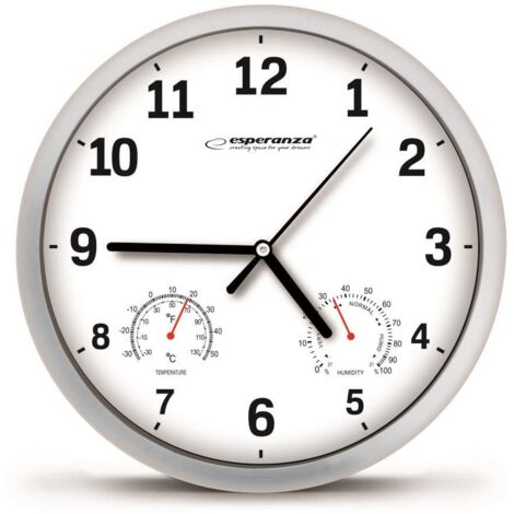 Reloj de pared – Reloj de cuarzo Ø 25 cm – Elegante, clásico para vivienda, oficina, escuela, muy silencioso con manecillas deslizantes (1/6)