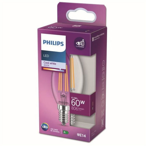 Bombilla LED Philips Equivalente a 60W E14 Blanca Fría No Regulable