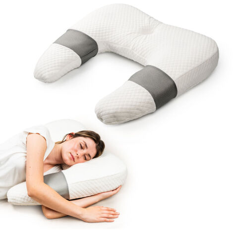 InnovaGoods Almohada Ergonómica Multifuncional Blanco Gris (1/5)