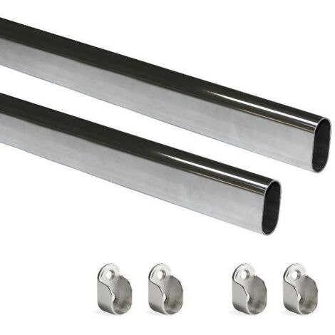 Emuca Kit de barra para armario plateado 750 mm (1/6)