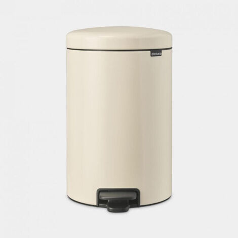 Brabantia - NewIcon Cubo de Pedal 20L - Papelera Mediana para Cocina o Dormitorio - Tapa de Cierre Suave - Funcionamiento con Pedal Ligero - Cubo Interior Extraíble - Soft Beige - 29 x 38 x 47 cm (1/4)