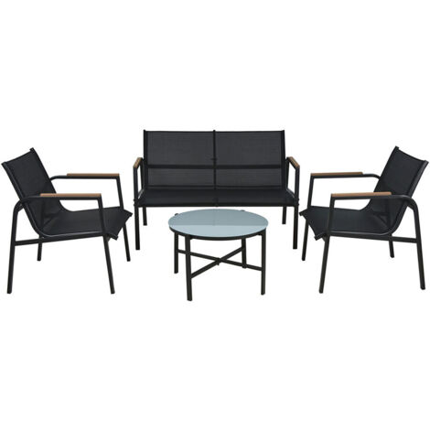 Conjunto jardin 4 piezas metal antracita (1/2)