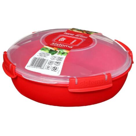 Recipiente microondas sistema redondo con válvula 1,29 l rojo (1/4)