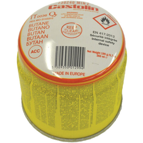 Cartouche butane 190g avec sécurité CASTOLIN 730240MIN2