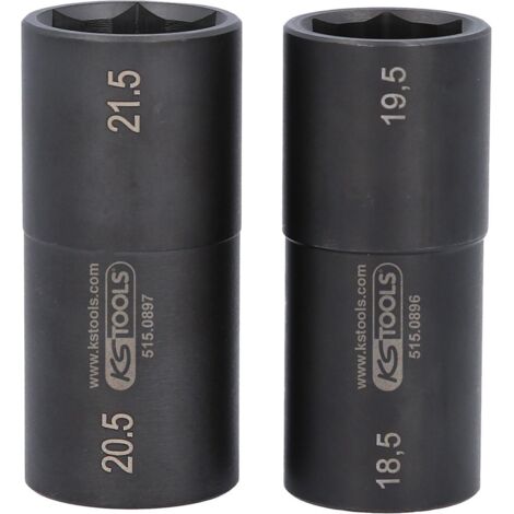 Juego de llaves de vaso de impacto especiales de 1/2" para llantas de aluminio de Ford, 18,5 / 19,5 / 20,5 / 21,5 mm, 2 pzs (1/4)