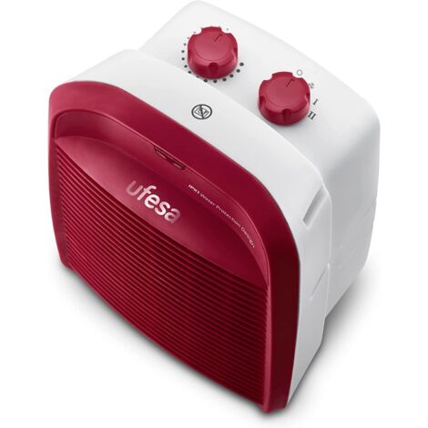 Ufesa Radiador eléctrico rojo 2000 W compacto y silencioso (1/2)