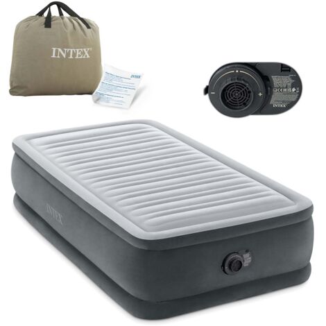 Intex Fibertech Comfort Plush Colchón Inflable Elevado Gris