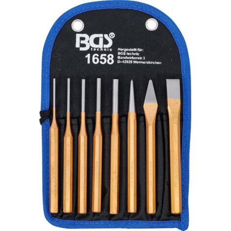 Juego de botadores  150 mm  incl. cinceles + granetes  8 piezas
