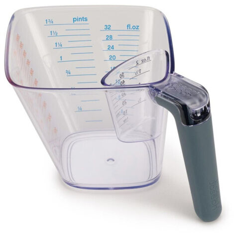 Juego de 2 jarras medidoras Align™ de Joseph Joseph Diseño ergonómico con mediciones anguladas, incluye mini jarra para volúmenes pequeños, ahorro de espacio (1/4)