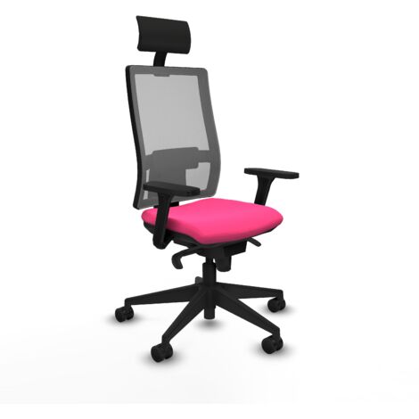 Silla de oficina piqueras y crespo Horna cuero sintético rosa confort (1/5)