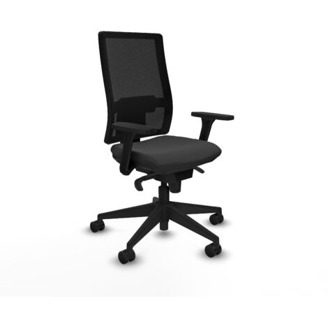 Silla de oficina piqueras y crespo Horna negro malla y cuero sintético (1/5)