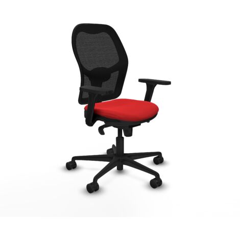 Jorquera sincro malla negra similpiel rojo brazos 3D base nailon ruedas 65mm nailon (1/5)
