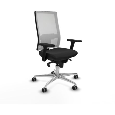Silla de oficina piqueras y crespo Horna blanco malla y cuero sintético (1/5)