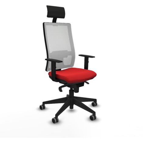 Silla piqueras y crespo Hornna blanco malla y cuero (1/5)