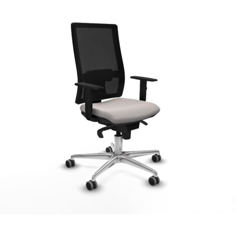 Horna sincro malla negra similpiel blanco brazos 1D base aluminio ruedas 65mm engomadas (1/5)