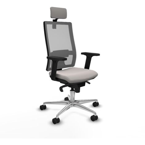 Silla de oficina piqueras y crespo Horna cuero sintético blanco aluminio (1/5)
