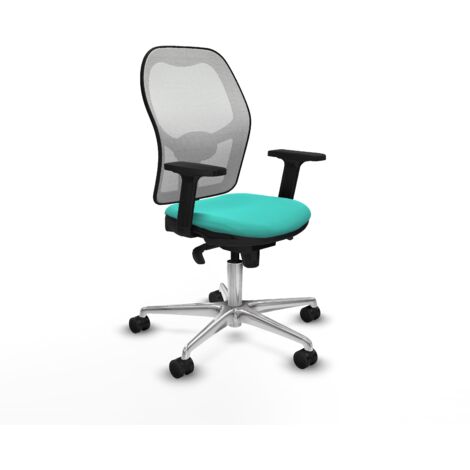 Silla de oficina piqueras y crespo Jorquera blanco turquesa cuero sintético (1/5)