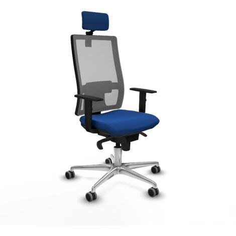 Silla de oficina piqueras y crespo Horna cuero sintético gris azul (1/5)