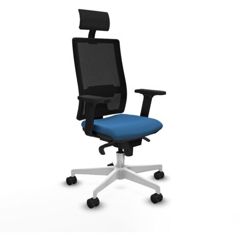 Silla oficina piqueras y crespo ergonómica negro similpiel azul claro (1/5)