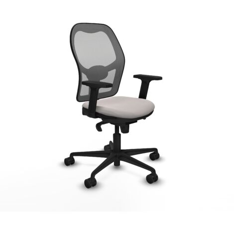 Silla de oficina piqueras y crespo ergonómica blanco malla gris (1/5)