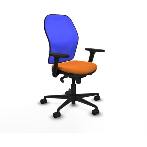 Jorquera sincro malla azul similpiel naranja brazos 3D base nailon ruedas 65mm nailon (1/5)