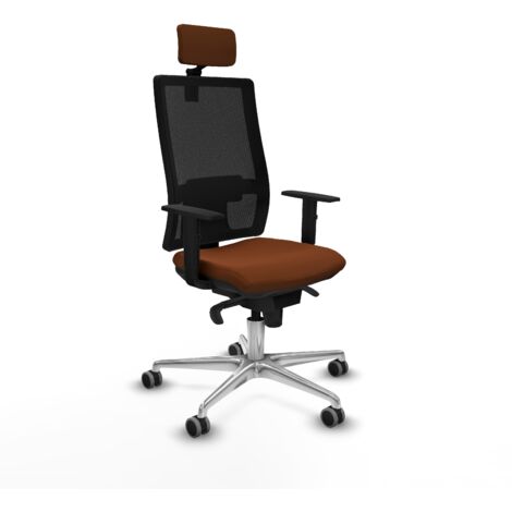 Silla de oficina piqueras y crespo Horna cuero sintético marrón aluminio (1/5)