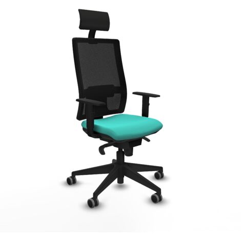 Silla de oficina piqueras y crespo Horna negro turquesa espuma (1/5)