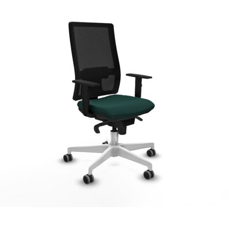 Silla de oficina piqueras y crespo Horna verde botella base blanca (1/5)