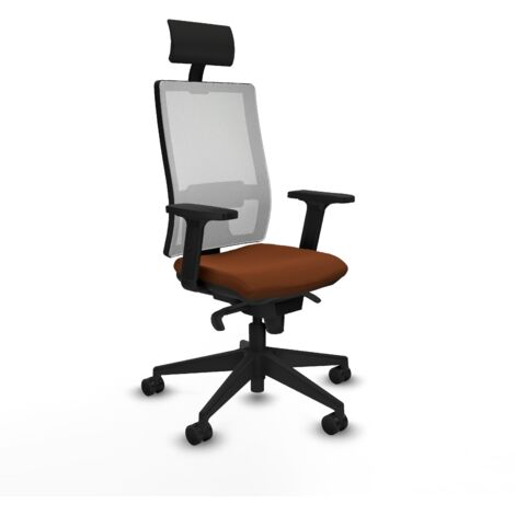 Silla de oficina piqueras y crespo Hornas Sincro marrón cuero sintético (1/5)