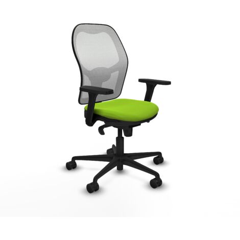 Jorquera sincro malla blanca similpiel pistacho brazos 3D base nailon ruedas 65mm nailon (1/5)