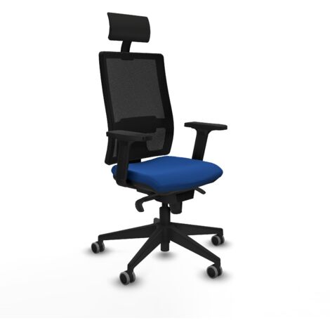 Silla de oficina piqueras y crespo Horna azul cuero sintético malla (1/5)