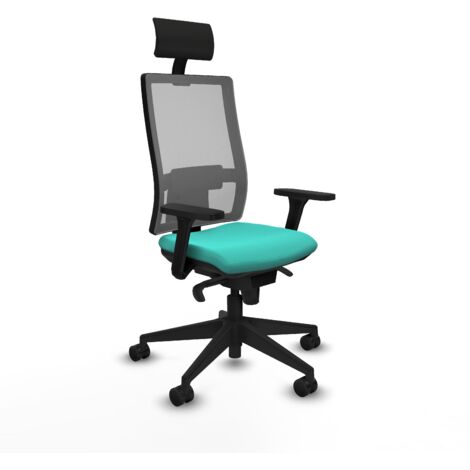 Silla de oficina piqueras y crespo Horna cuero sintético turquesa espuma alta densidad (1/5)