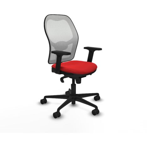 Silla de oficina piqueras y crespo Jorquera blanco respaldo malla cuero (1/5)