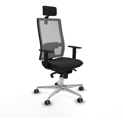 Silla de oficina piqueras y crespo cuero sintético negro malla gris (1/5)