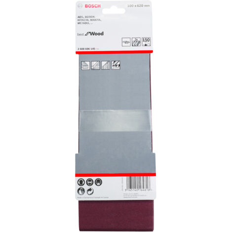 Banda de lija Best Wood: 100x620mm G150x 3  BOSCH 2608606145