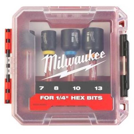 Juego de dados Milwaukee Shockwave negro 1 4 pulgadas (1/2)