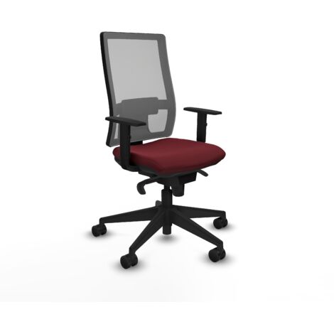 Silla de oficina piqueras y crespo Horna burdeos malla gris (1/5)