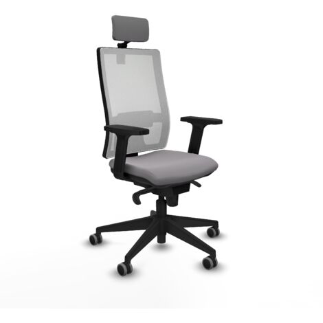 Silla de oficina piqueras y crespo Horna blanco malla y cuero (1/5)