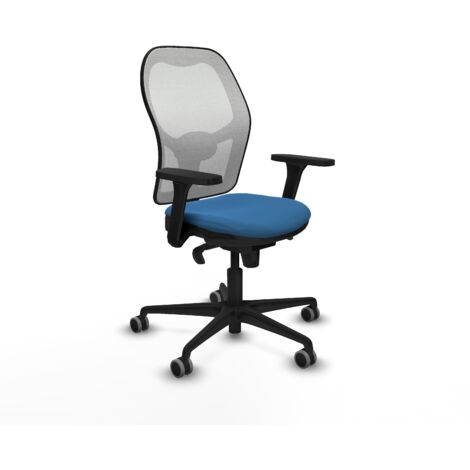 Jorquera sincro malla blanca similpiel azul claro brazos 3D base nailon ruedas 65mm engomada (1/5)
