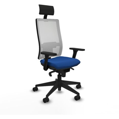 Silla de oficina piqueras y crespo Horna blanco malla y cuero sintético (1/5)