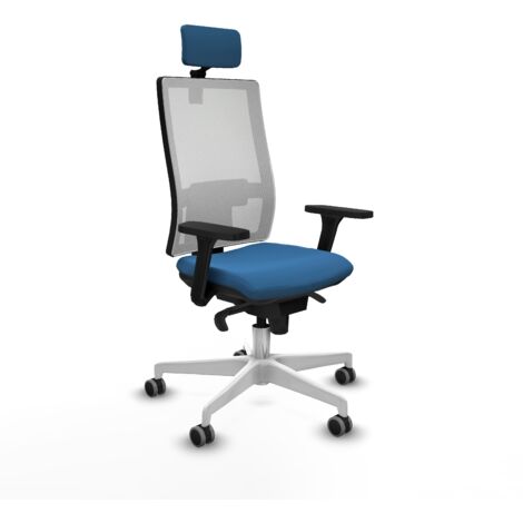 Silla de oficina piqueras y crespo Horna blanco cuero sintético azul claro (1/5)