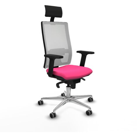 Silla de oficina piqueras y crespo Horna cuero sintético rosa aluminio (1/5)