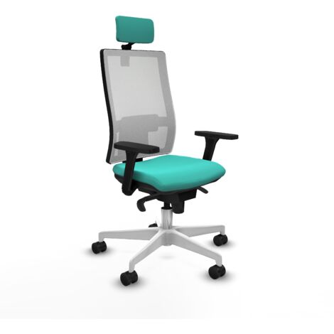Silla de oficina piqueras y crespo Hornas blanco malla y piel sintética (1/5)