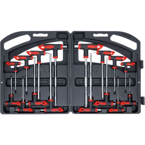 Juego de destornilladores con empuñadura en T hexágono interior / perfil en T (para Torx) 16 piezas