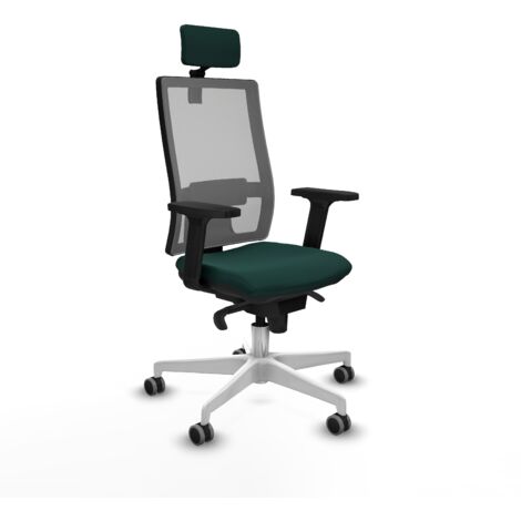 Silla de oficina piqueras y crespo Horna verde botella base blanca (1/5)