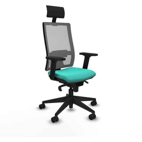 Silla de oficina piqueras y crespo Horna gris tela mesh cuero sintético (1/5)