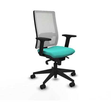 Silla de oficina piqueras y crespo Horna turquesa malla blanca (1/5)