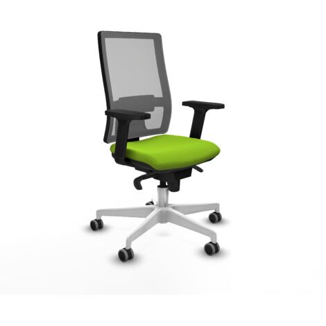 Silla de oficina piqueras y crespo Hornas cuero sintético gris base blanca (1/5)