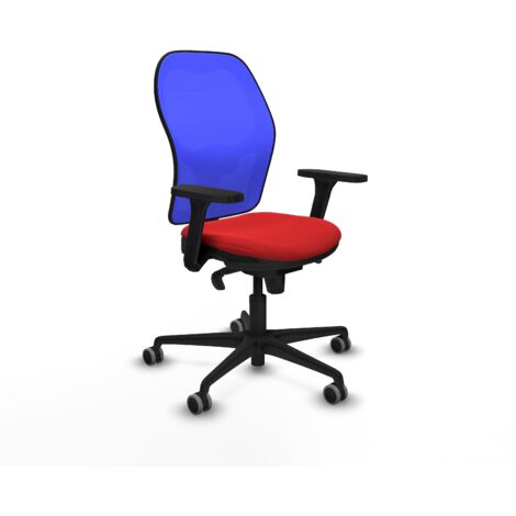 Silla de oficina piqueras y crespo Jorquera azul malla cuero (1/5)