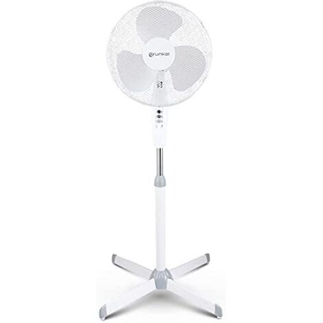 GRUNKEL VENTILADOR DE PIE 50W REGULABLE 3 VELOCIDADES BLANCO (1/5)
